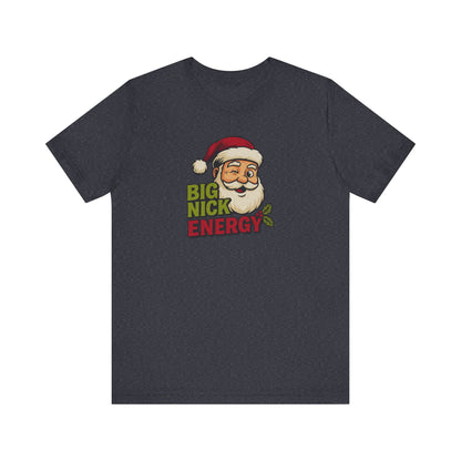 Big Nick Energy — Retro Santa Christmas Tee (Dark)