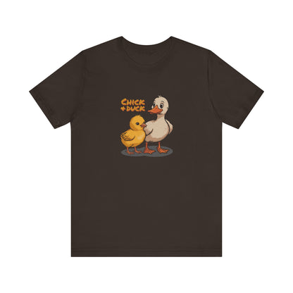 The Chick and the Duck — Friends Retro Tee (Dark)