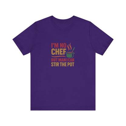 I'm No Chef, But Man I Stir the Pot — Retro Tee (Dark)