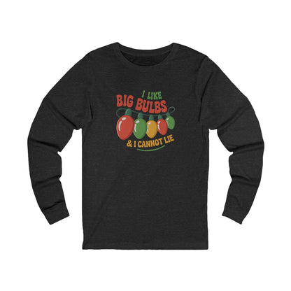 I Like Big Bulbs and I Cannot Lie — Christmas Lights Retro Long Sleeve (Dark)