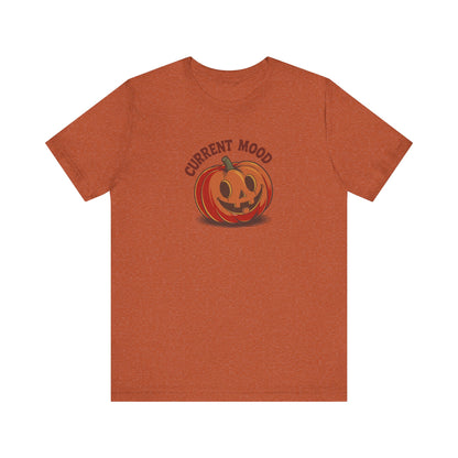 Current Mood (Cute Pumpkin) — Retro Halloween Tee (Light)