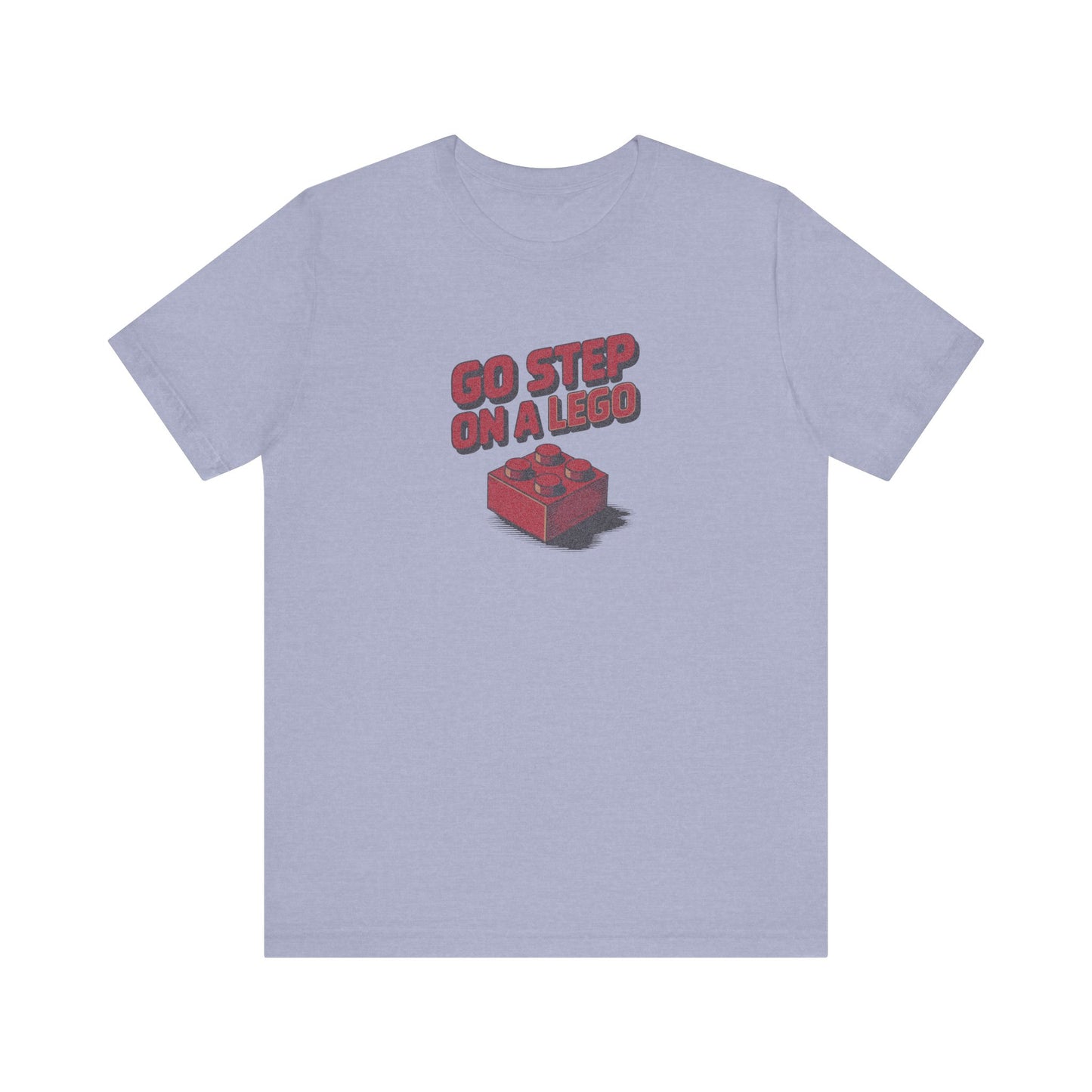Go Step on a LEGO — Red Plastic Brick Retro Tee (Light)