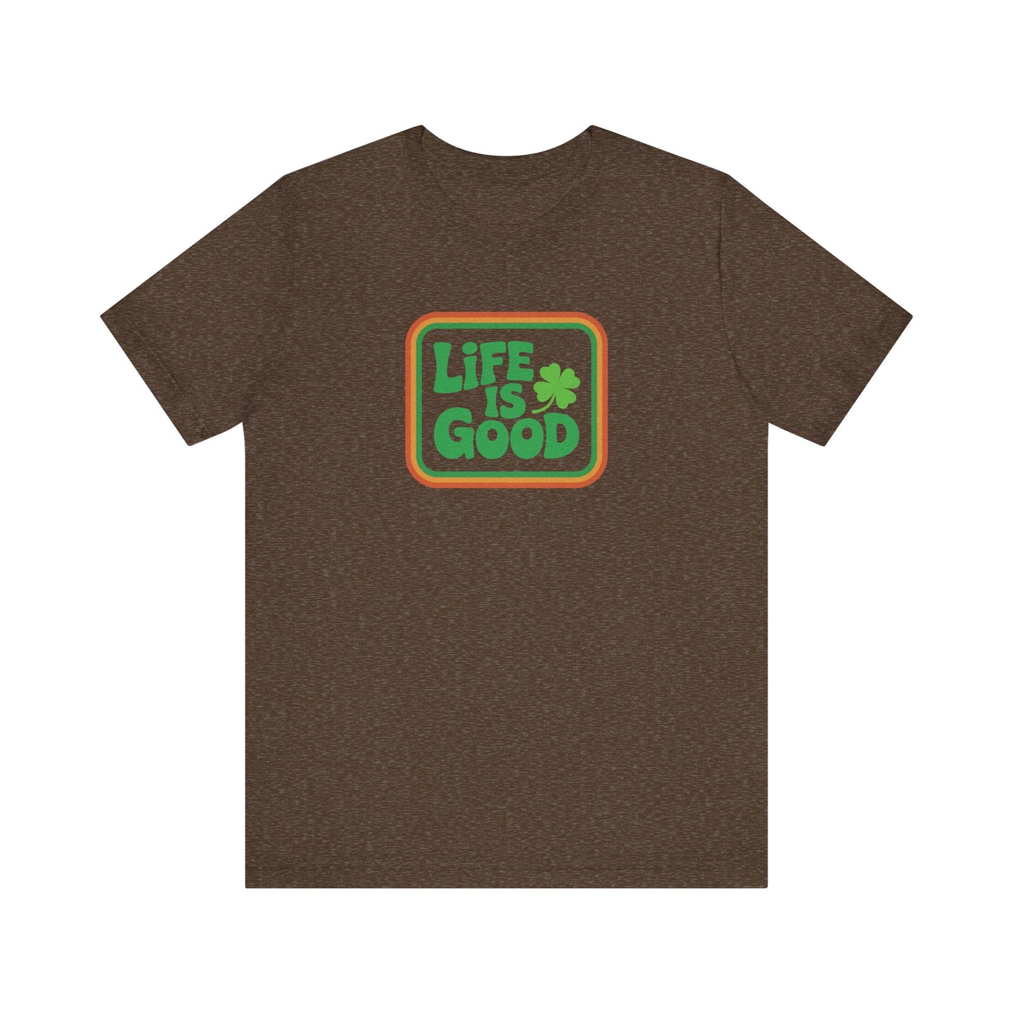 Life Is Good, Shamrock Style — St. Patrick’s Retro Tee (Dark)