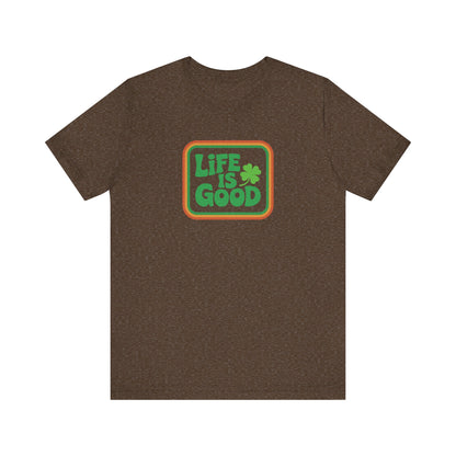 Life Is Good, Shamrock Style — St. Patrick’s Retro Tee (Dark)