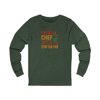 I'm No Chef, But Man I Stir the Pot — Retro Long Sleeve (Dark)