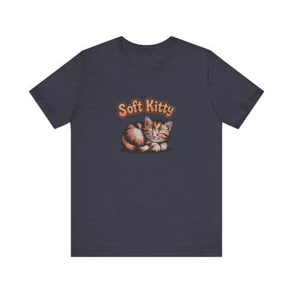 Soft Kitty Sick-Day Lullaby — Big Bang Theory Retro Tee (Dark)