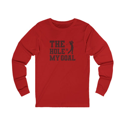 The Hole Is My Goal — Golf Silhouette Retro Long Sleeve (Light)