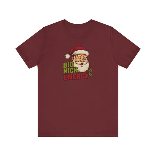 Big Nick Energy — Retro Santa Christmas Tee (Dark)
