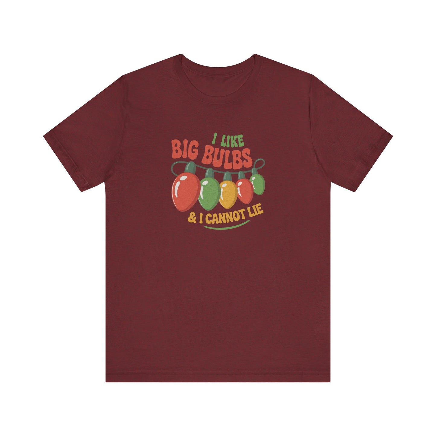 I Like Big Bulbs and I Cannot Lie — Christmas Lights Retro Tee (Dark)