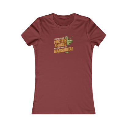 Protein Shakes (Oops, All Margaritas) — Retro Women's Tee (Dark)