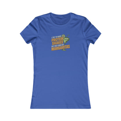 Protein Shakes (Oops, All Margaritas) — Retro Women's Tee (Dark)