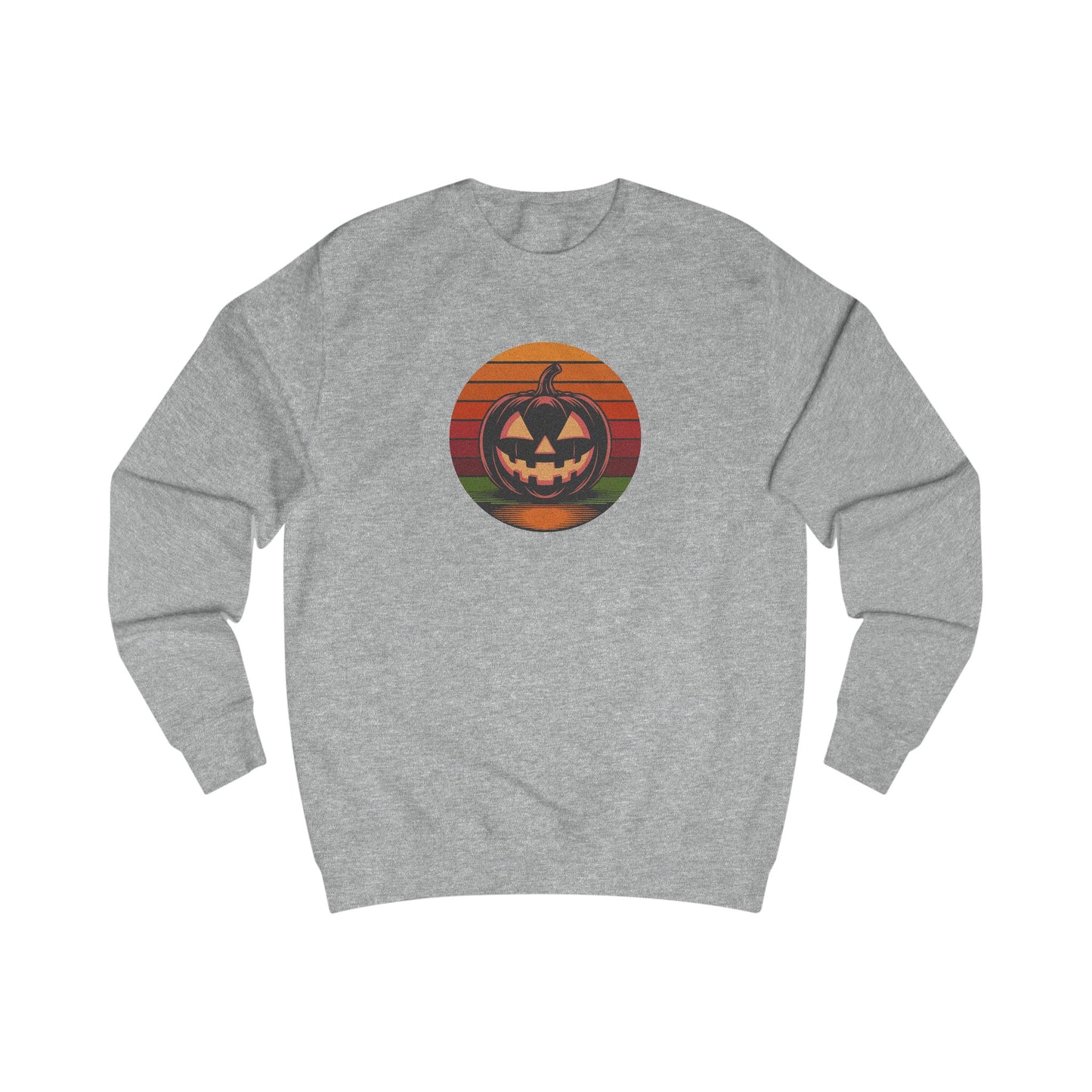 Retro Jack: Bold Grin — Halloween Sunset Sweatshirt (Light)
