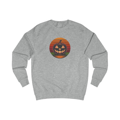 Retro Jack: Bold Grin — Halloween Sunset Sweatshirt (Light)