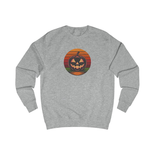 Retro Jack: Bold Grin — Halloween Sunset Sweatshirt (Light)