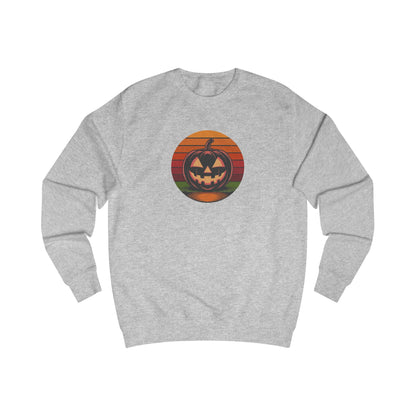 Retro Jack: Bold Grin — Halloween Sunset Sweatshirt (Light)