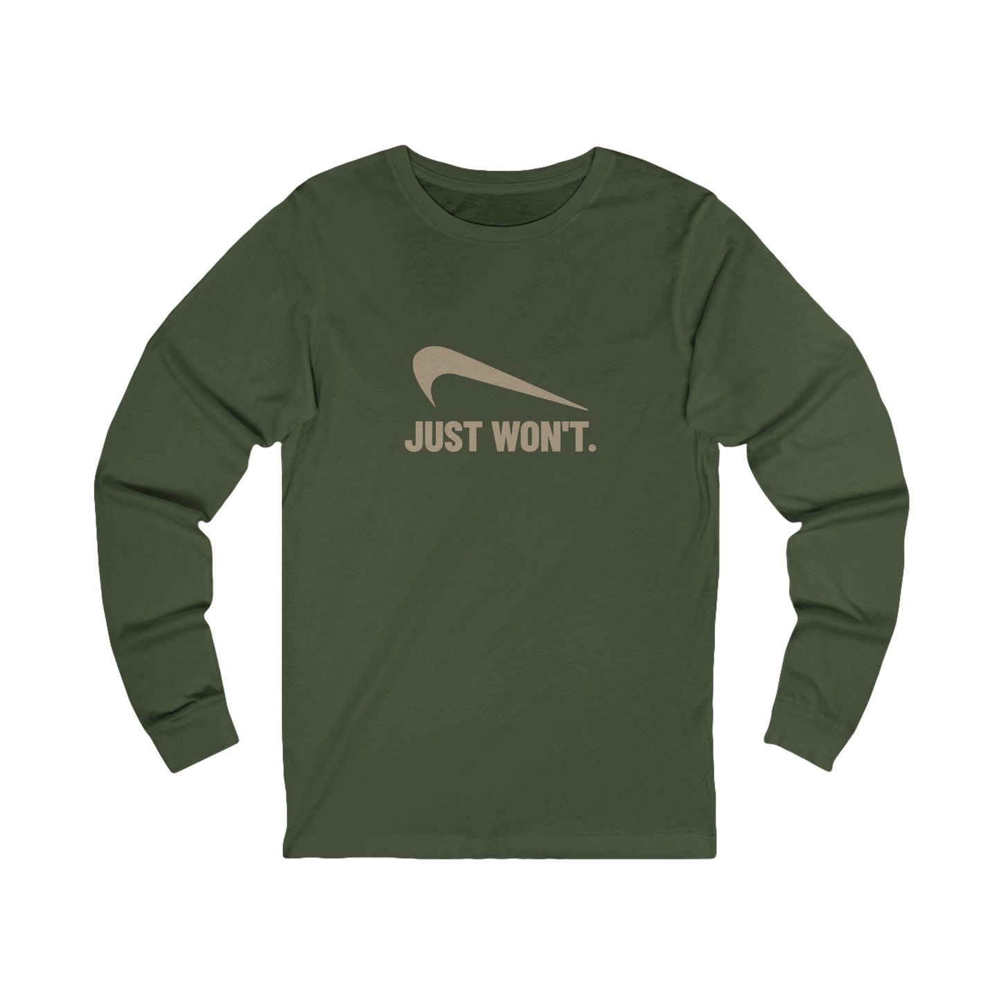Just Won’t Athletic Parody — Retro Workout Long Sleeve (Dark)