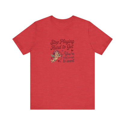 Stop Playing Hard to Get — Retro Cupid Tee (Light)