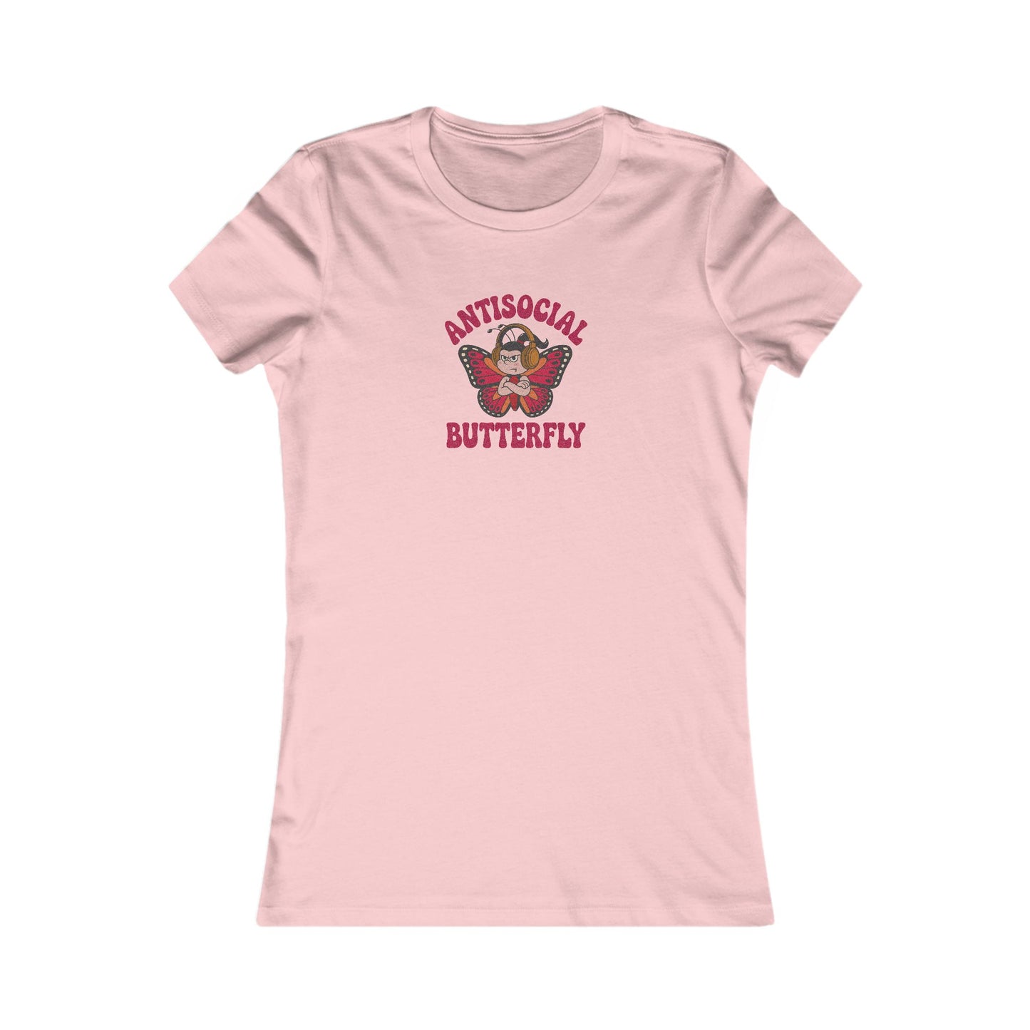 Antisocial Butterfly (Female) — Retro Workout Women's Tee (Light)