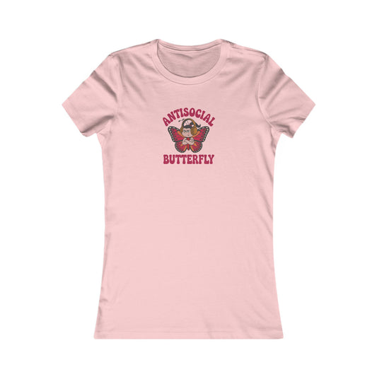 Antisocial Butterfly (Female) — Retro Workout Women's Tee (Light)