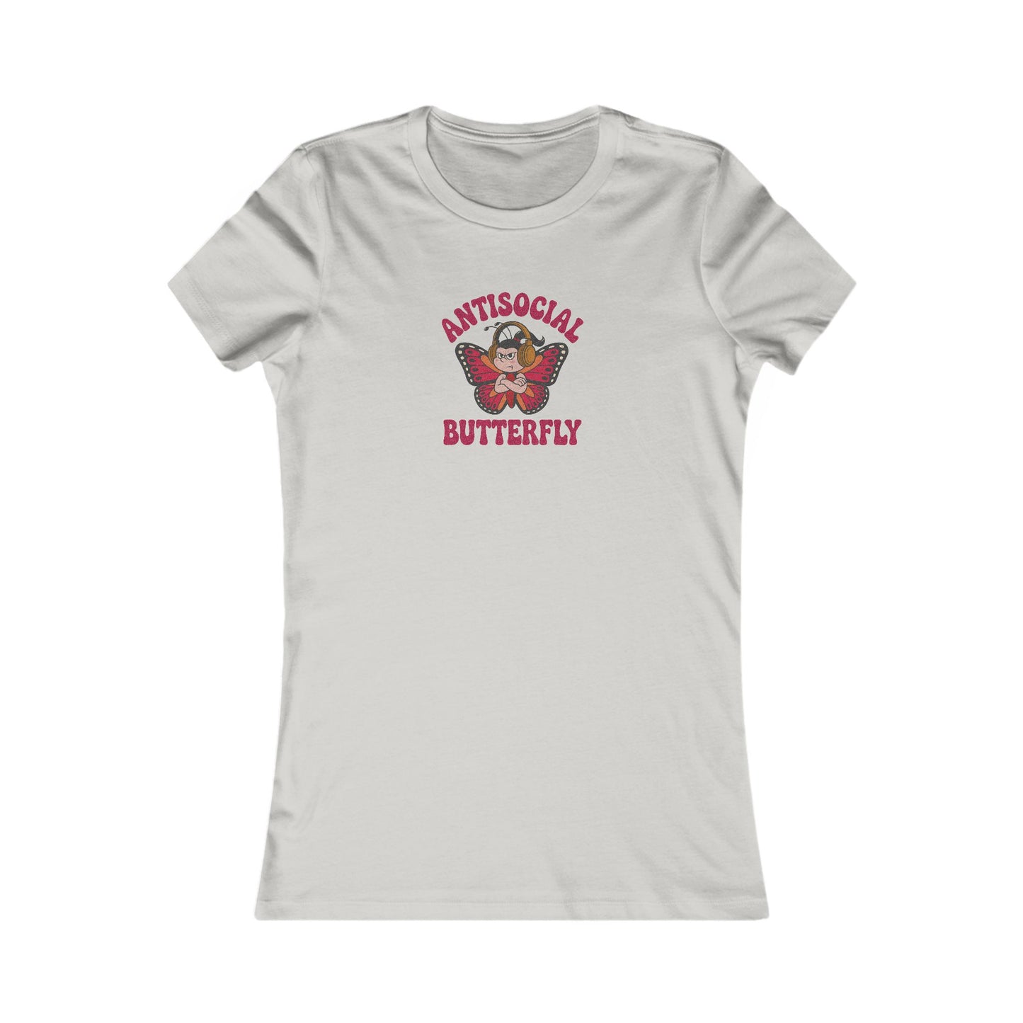 Antisocial Butterfly (Female) — Retro Workout Women's Tee (Light)