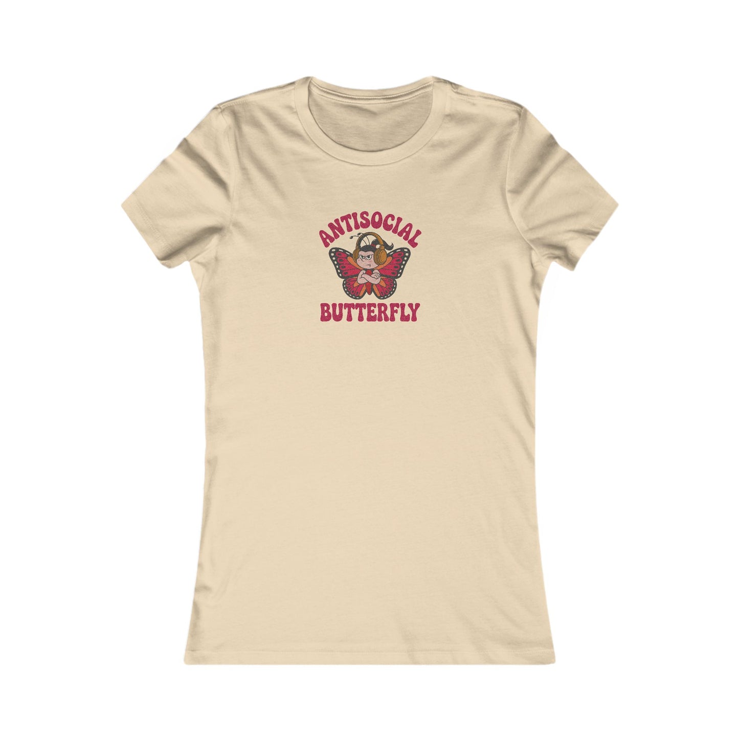 Antisocial Butterfly (Female) — Retro Workout Women's Tee (Light)