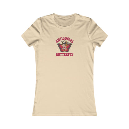 Antisocial Butterfly (Female) — Retro Workout Women's Tee (Light)