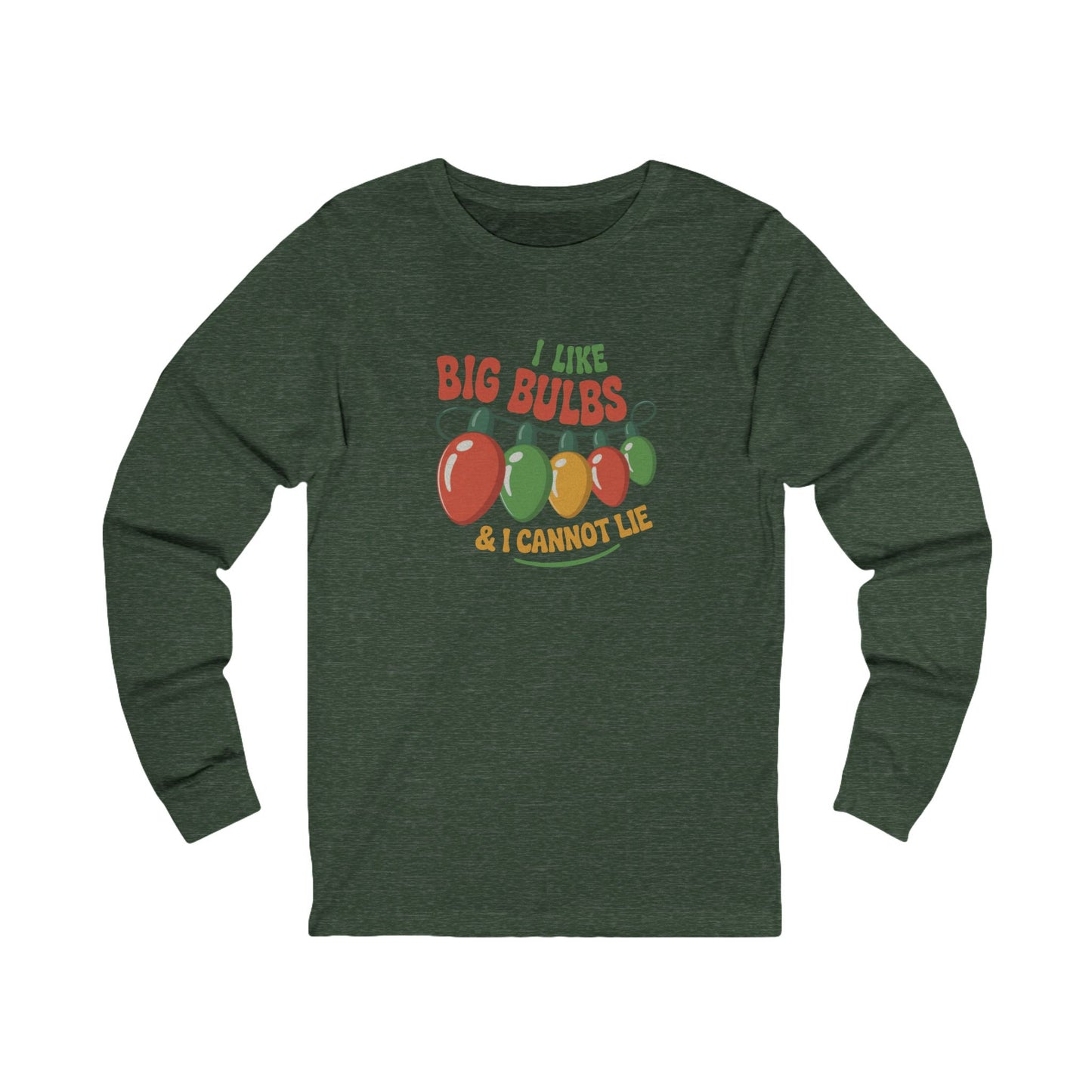 I Like Big Bulbs and I Cannot Lie — Christmas Lights Retro Long Sleeve (Dark)