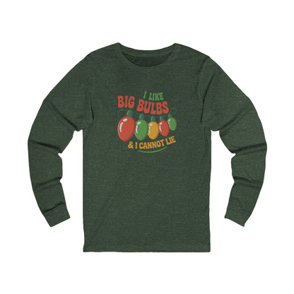 I Like Big Bulbs and I Cannot Lie — Christmas Lights Retro Long Sleeve (Dark)