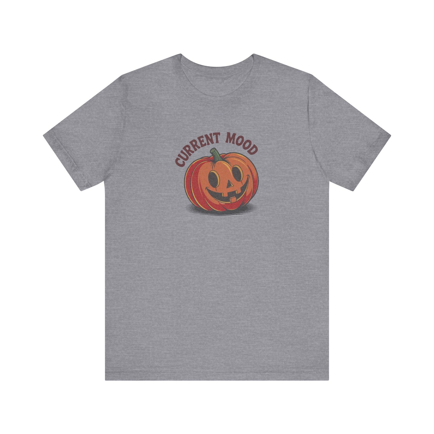 Current Mood (Cute Pumpkin) — Retro Halloween Tee (Light)