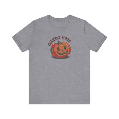 Current Mood (Cute Pumpkin) — Retro Halloween Tee (Light)