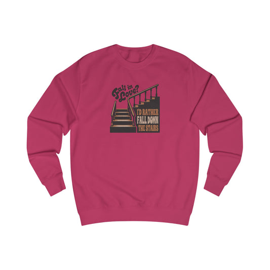 Fall in Love? I'd Rather Fall Down the Stairs — Retro Sweatshirt (Light)
