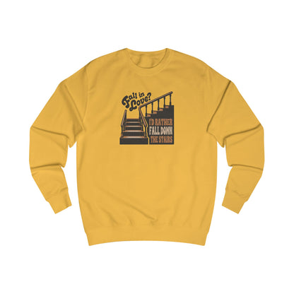 Fall in Love? I'd Rather Fall Down the Stairs — Retro Sweatshirt (Light)