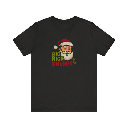 Big Nick Energy — Retro Santa Christmas Tee (Dark)