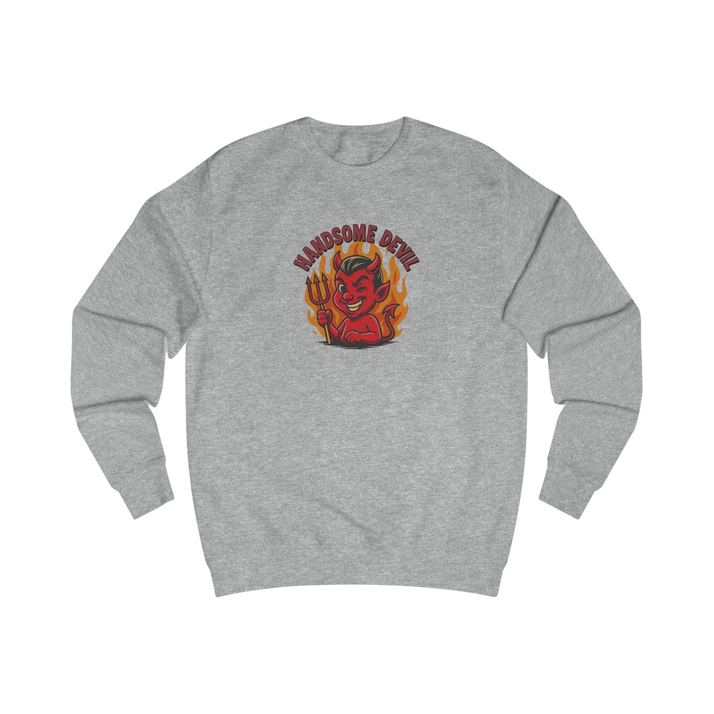 Handsome Devil — Fiery Retro Halloween Sweatshirt (Light)