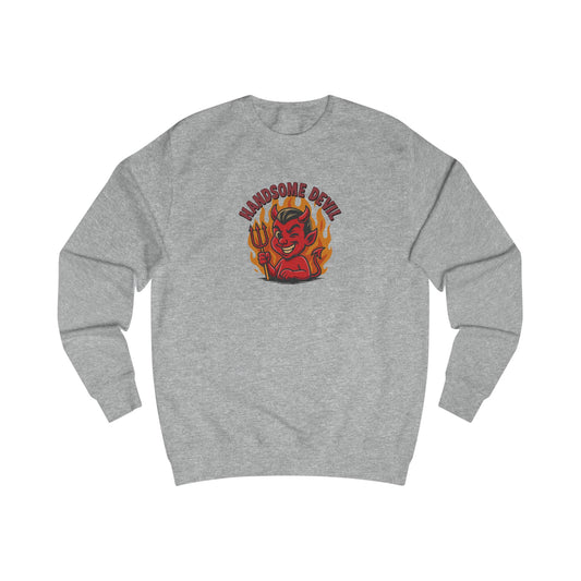 Handsome Devil — Fiery Retro Halloween Sweatshirt (Light)