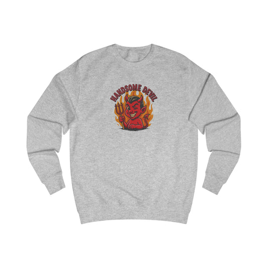 Handsome Devil — Fiery Retro Halloween Sweatshirt (Light)