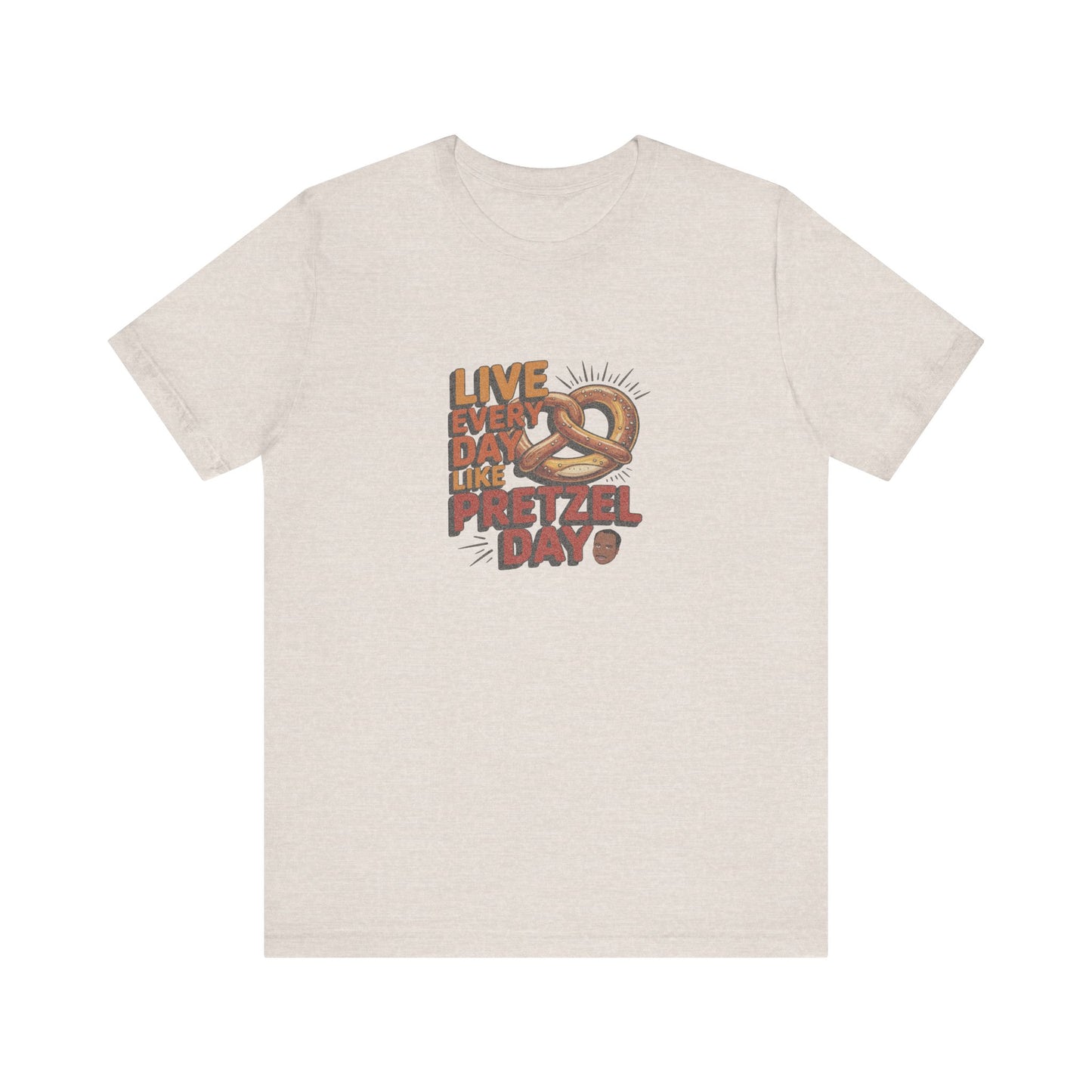 Live Every Day Like Pretzel Day — Stanley Hudson Retro Tee (Light)