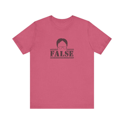 Dwight Schrute FALSE —  The Office-Inspired Retro Tee (Light)