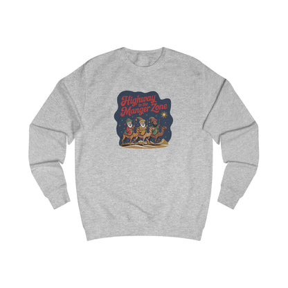 Highway to the Manger Zone — Top Gun Christmas Sweatshirt (Light)