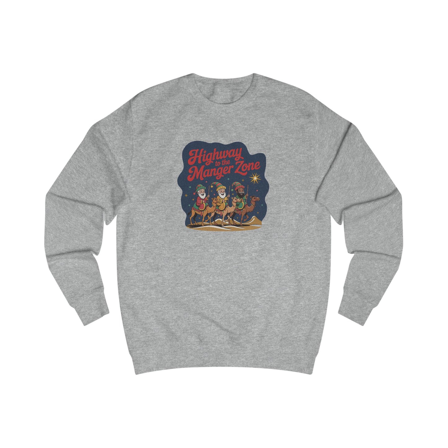 Highway to the Manger Zone — Top Gun Christmas Sweatshirt (Light)