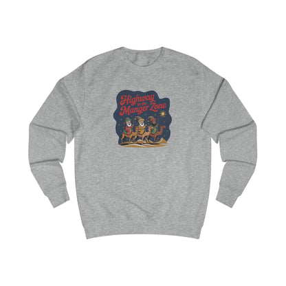 Highway to the Manger Zone — Top Gun Christmas Sweatshirt (Light)