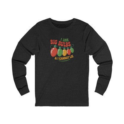 I Like Big Bulbs and I Cannot Lie — Christmas Lights Retro Long Sleeve (Dark)