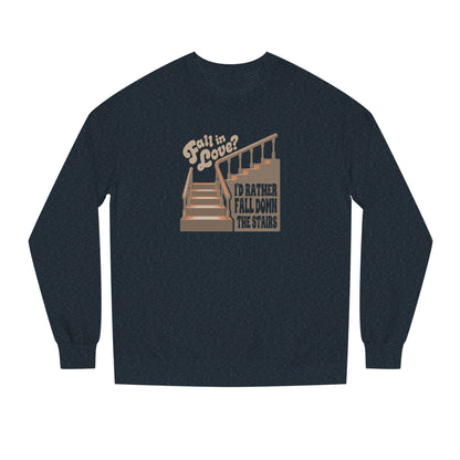 Fall in Love? I'd Rather Fall Down the Stairs — Retro Sweatshirt (Light)