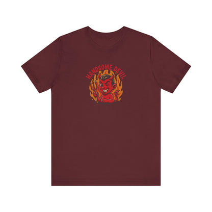 Handsome Devil — Fiery Retro Halloween Tee (Dark)