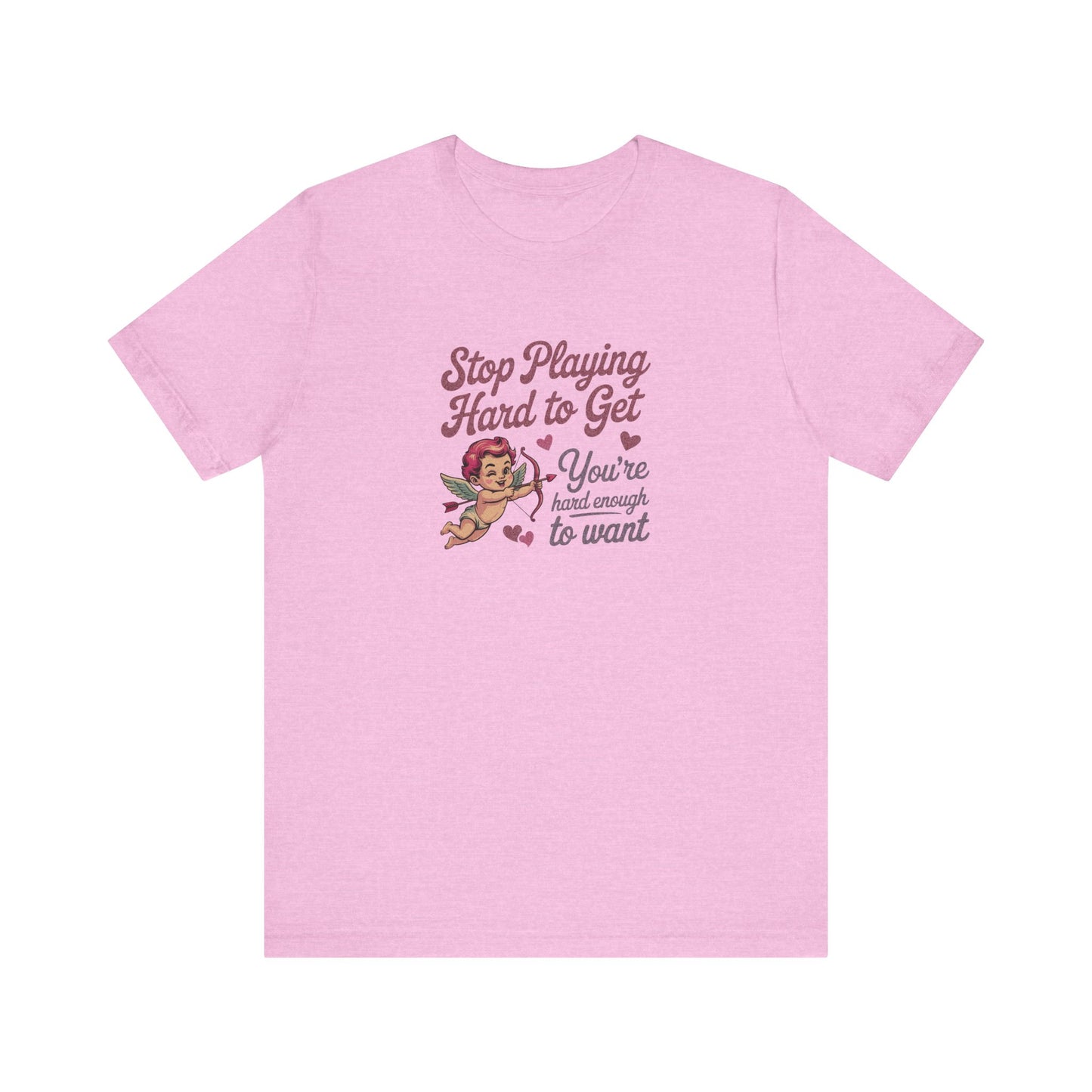 Stop Playing Hard to Get — Retro Cupid Tee (Light)