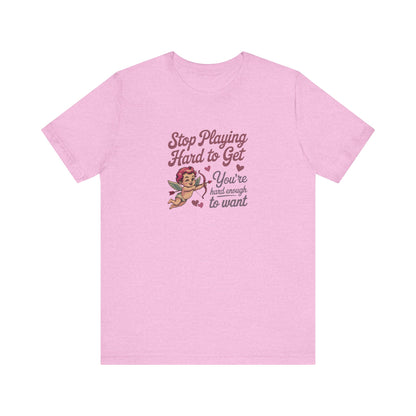 Stop Playing Hard to Get — Retro Cupid Tee (Light)