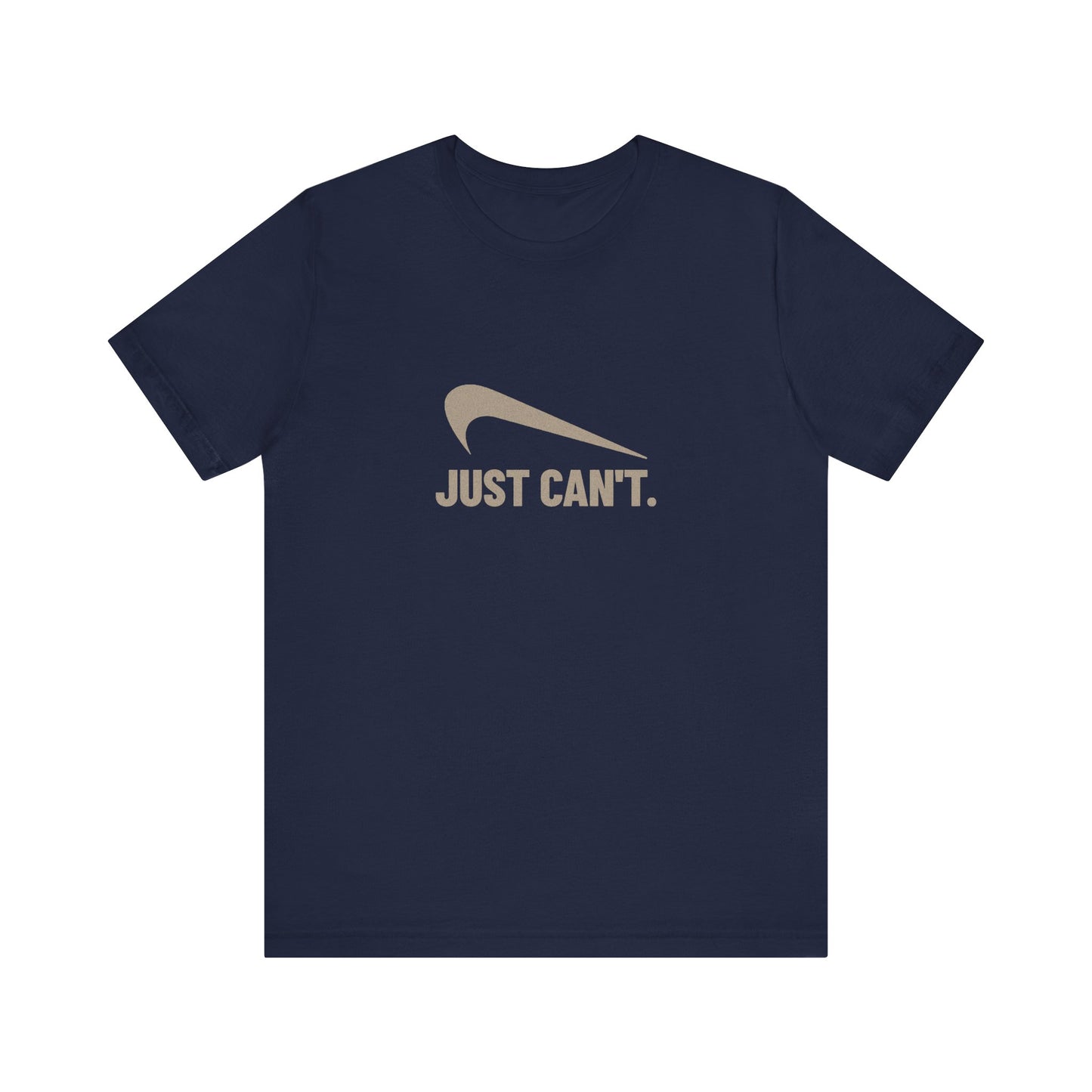 Just Can’t Athletic Parody — Retro Workout Tee (Dark)