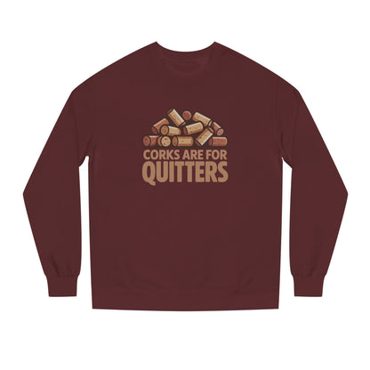 Corks Are For Quitters – Wine Lover Retro Sweatshirt (Dark)