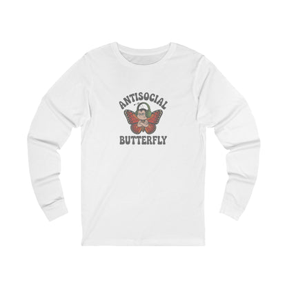Antisocial Butterfly (Male) — Retro Workout Long Sleeve (Light)