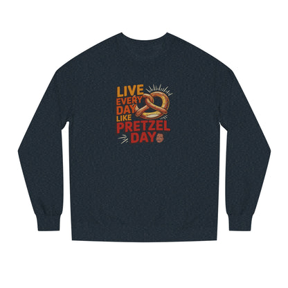 Live Every Day Like Pretzel Day — Stanley Hudson Retro Sweatshirt (Dark)